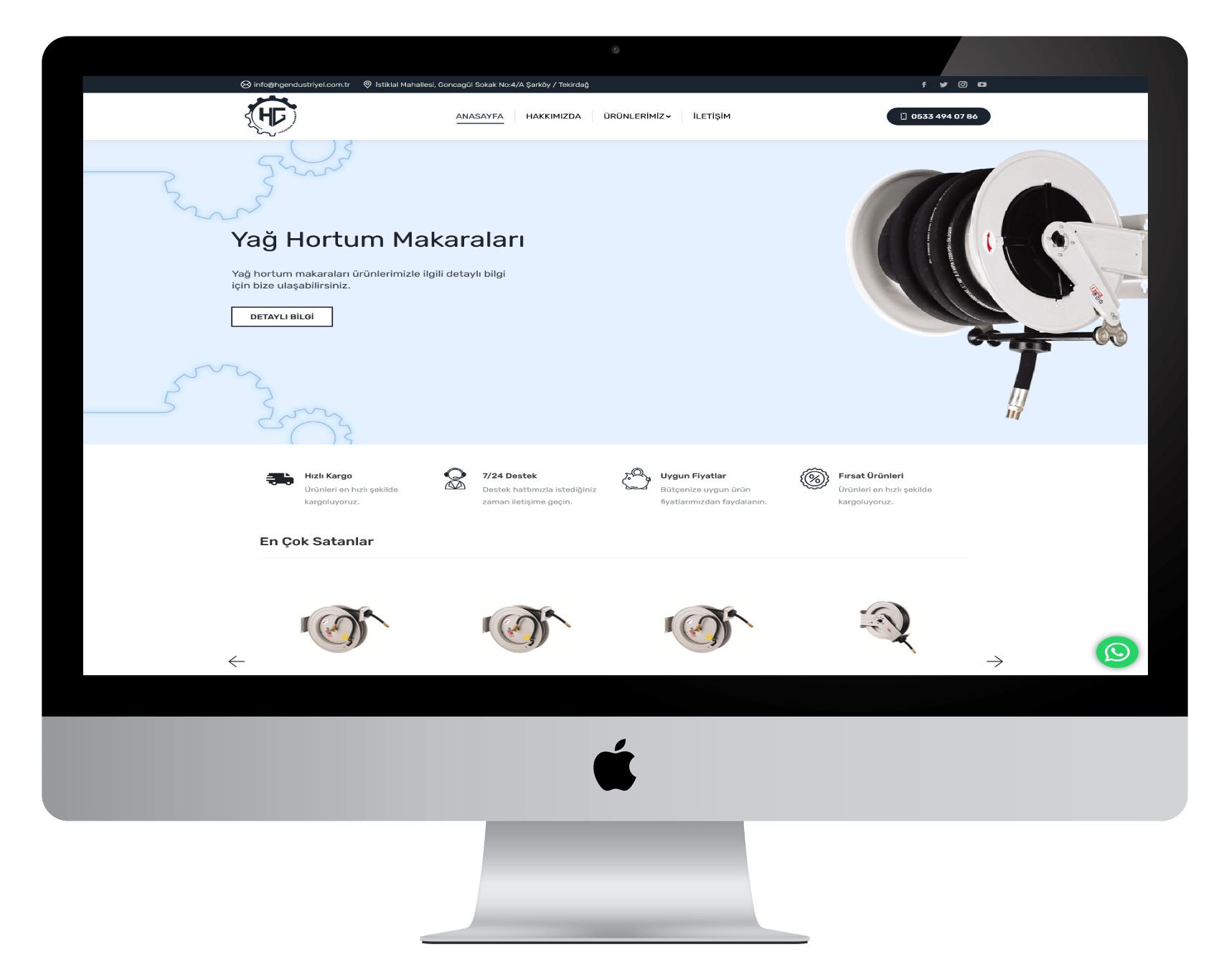 HG Endüstriyel Kurumsal Web Sitesi